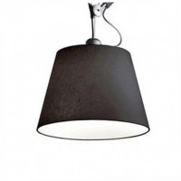 TOLOMEO MEGA NERO Stínidlo pro svítidlo, drátěná kostra, stínítko textil, barva černá vyztužená plastem, d=320mm/h=220mm, d=360mm/h=250mm, d=420mm/h=290mm, těleso je dodáváno zvlášť