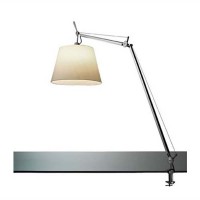 TOLOMEO MEGA Stolní lampa materiál hliník, povrch leštěný hliník, nebo černá, 150W, E27, 230V, dvě ramena cca 700mm + 550mm, celková délka 1800mm, s vypínačem, nebo se stmívačem, POUZE těleso BEZ STÍNÍTKA, BEZ ZÁKLADNY