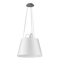 TOLOMEO MEGA SOSPENS Stínidlo pro stropní závěsné svítidlo, materiál textil vyztužený plastem, barva satin šedá, průsvitná, d=520mm, h=360mm, POUZE klobouk, závěs je dodáván SAMOSTATNĚ