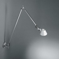 TOLOMEO LETTURA BRA Nástěnná lampa, materiál hliník, povrch leštěný a přírodní hliník elox, 1x70W, E27, 230V, IP20, ramena l=800mm+550mm !! omezený sklon ramene l=800mm max 15°, včetně nástěnného úchytu