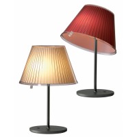 CHOOSE TAVOLO Stolní lampa, základna kov, povrch šedostříbrná, stínítko nastavitelný sklon 30°, pergamen přírodní, nebo červený + plast čirý, pro žárovklu, 230V, IP20, tř.2, d=358mm, l=554mm