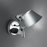 TOLOMEO LED FARETTO Nástěnná lampa, základna hliník, povrch leštěný hliník, stínítko matný hliník, 10W LED teplá 3000K, 410lm/cca 20W žár., 230V, IP20, tř.1, rozměry 270x230mm.