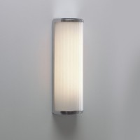 GERIT 24W, E27, IP44 Nástěnné svítidlo, základna kov, povrch chrom lesk, difuzor sklo opál, imitace vroubkování, pro žárovku 20W, E27, 230V, do koupelny IP44, tř.2, rozměry 250x125x89mm