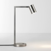 ASCOLI Stolní lampa, nastavitelný směr svícení, materiál kov, povrch nikl mat, pro žárovku 6W, GU10, 230V, IP20, tř.2, rozměry 420x210mm, vč. vypínače