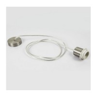 SUSPENSION KIT2 Závěs svítidla, materiál kov, povrch nikl mat, nebo bílá, pro žárovku 1x60W, E27, 230V, IP20, transparentní kabel l=1600mm, lze zkrátit, stínítko dodáváno SAMOSTATNĚ