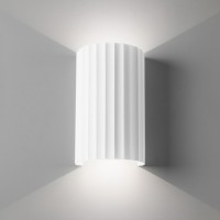 COVEL 2X50W GU10 Nástěnné svítidlo, základna kov, materiál sádra, povrch bílá, imitace vroubkování, pro žárovku 2x50W, GU10, 230V, IP20, tř.1, rozměry dle typu, svítí nahoru/dolů