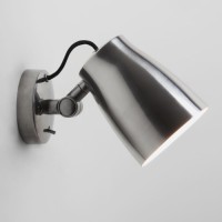ATELIER NÁSTĚNNÁ Nástěnná lampa, těleso hliník, povrch hliník leštěný, bílá, černá, detaily hliník, pro žárovku 1x28W, E27, A60, 230V, IP20, tř.2, rozměry 345x185mm, vč. vypínače