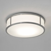 MASHIKO 300-400 Stropní svítidlo, materiál rámu kov, povrch chrom lesk, bronz, difuzor sklo opál, pro žárovku 60W/42W, E27 LED 16W, 892lm, teplá 2700K, 230V, do koupelny IP44, tř.2, rozměry dle typu, vč. trafa