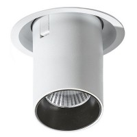 LUNA Vestavné bodové svítidlo, nastavitelný směr svícení, materiál kov a hliník, povrch bílá/černá, LED 15W/1270lm, 7W/595lm, teplá 3000K, stmív. DIM dle typu, IP20, Ra90, rozměry d=60mm, h=90mm.