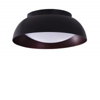 LENOX Stropní svítidlo, těleso hliník, povrch vně černá, vnitřní měď, dif plast opál, LED 24W, 1720lm, pomocí dálk. ovl. nastavitelná teplota CCT teplá 2600K-denní 6000K, RGBW, 230V, IP20, rozměry d=400mm, h=150mm.