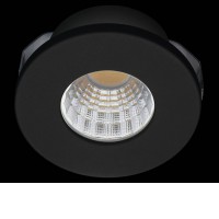 ROYALES R Stropní podhledové bodové svítidlo, těleso hliník, povrch černá, LED 5W, 425lm, teplá 3000K/neutrální 4000K, rozměry d=40mm, h=28mm.