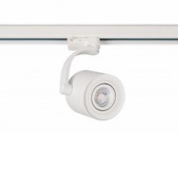 BROSS Bodové svítidlo do 3F lišty, nastavitelný směr svícení, těleso hliník, povrch bílá/černá, pro žárovku 1x35W, GU10, 230V, IP20, rozměry: d=100mm, h=130mm.