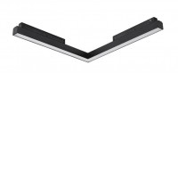 AUCA corner TR hor 24W Rohové horizontální svítidlo do magnetického systému, těleso kov, povrch černá/bílá, dif plast opál, LED 24W, teplá 3000K/1200lm, neutrální 4000K/1300lm, vyzař. úhel 120°, 48V, IP20, rozměry 316x316x25mm.