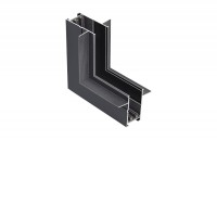 BETA Rohová L spojka 90°, vertikální odbočení, vestavného magnetického systému, pro kolejnice velikosti 57mm, materiál hliník, povrch černá/bílá, 230V, rozměry 68x68x30mm.