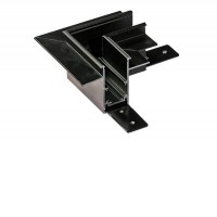 BRAGO III CTH90, 230V Rohová L spojka 90°, horizontální odbočení, vestavného magnetického systému, pro kolejnice velikosti 57mm, materiál hliník, povrch černá, 230V, rozměry 70x57x70mm.