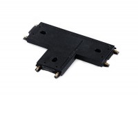 BRAUSO T connector, 48V T-konektor, spoj pro magnetický systém, těleso plast a měď, povrch černá/bílá, IP20, 48V, rozměry 86x6x55mm.