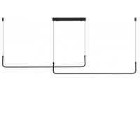 MARIO Závěsné svítidlo, těleso hliník, povrch černá, dif plast opál, LED 39W,2535lm, dálk. ovl. CCT nastav. teplota teplá 3000K-denní 6000K, stmív, 230V, IP20, rozměry 1500x60mm, vč. závěs lanka l=1200mm, lze zkrátit.