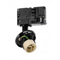 REKOM BASE 10W GU10 3F track Bodové svítidlo, nastavitelný směr svícení, těleso hliník, povrch bílá, nebo černá, pro žárovku 10W, GU10, ES50, 230V, IP20, vč 3F adaptéru kompatibilní NORDIC ALUMINIUM, pouze základna, válec SAMOSTATNĚ