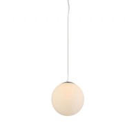 BULB 1X40W, E27 Závěsné svítidlo, základna kov, povrch chrom, difuzor sklo opál, pro žárovku 1x 40W, E27, 230V, IP20, rozměry: dr=200mm. vč. závěsu l=1500mm, lze zkrátit