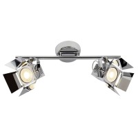 VONTI 2X5W LED Přisazené, bodové, svítidlo, nastavitelný směr svícení, clonící klapky, materiál kov, povrch chrom lesk, nebo černá, LED 2x5W, 2x380lm, teplá 3000K, 230V, IP20, tř.1, rozměry 165x390x190mm
