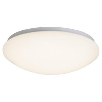 FAKIR Stropní svítidlo, základna kov, povrch bílá, difuzor plast, LED 1x12W, teplá 3000K, 800lm/cca 40W žár., 230V, IP20, tř.1, rozměry d=300mm, h=110mm