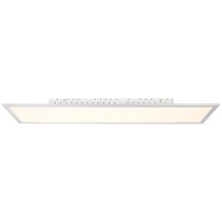 FLAT LED 60W STMÍV OBDÉLNÍK Stropní přisazené svítidlo, základna hliník, povrch broušený, difuzor plast akryl opál, LED 60W, 5000lm, CCT teplá 2700K-denní 6500K, přímé stmívání, 230V, IP20, tř.2, rozměry 55x1000x350mm, vč. dálk ovládání