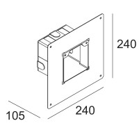 CONCRETE BOX 192 Montážní box, pro instalaci svítidla do betonu, nebo do zdiva, 240x240x105mm
