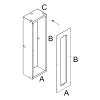 CONCRETE BOX 5 Box pro montáž vestavného svítidla do stěny, nebo do betonu, materiál ocelový plech, rozměry 150x210x75mm