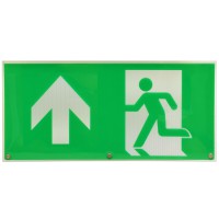 Etiketa nouzového svítidla, šipka nahoru Etiketa nouzového svítidla, směr šipky nahoru, těleso plast, barva zelená, rozměry 325x160mm.