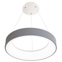 LORNA HL R 40W CCT Závěsné svítidlo, těleso kov, povrch šedá/bílá, dif plast, LED 40W, 2600lm, dálkovým ovladačem stmívatelné. CCT nast teplota teplá 3000K-denní 6500K, Ra80, 230V, IP20, d=450mm, vč závěs lanka l=1200mm