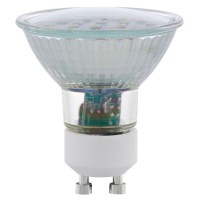 LM-GU10-SMD LED Světelný zdroj žárovka, zákl plast bílá, krycí sklo čiré, LED 5W, GU10, teplá 3000K/neutrál 4000K, 400lm, Ra80, 230V, stř život 25.000h, 25.000x zap/vyp, d=50mm h=58mm