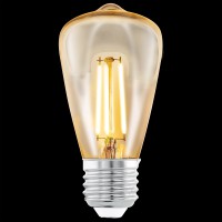 LED žárovka 3,5W E27 ST48 ELEKTRONKA Světelný zdroj LED žárovka, základna kov, sklo čiré jantar, LED 3,5W, E27, ST48, teplá 2200K, 220lm, Ra80, 230V, stř. životnost 25000h, rozměry d=48mm, h=105mm