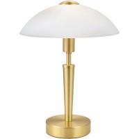 SOLO 1 Stolní lampa, těleso kov, povrch nikl mat, nebo mosaz mat, nebo bronz/ořech, stínítko sklo opál mat, pro žárovku 1x60W, E14, 230V, IP20, h=350mm, d=260mm, dotykový vypínač/stmívač.