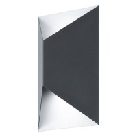 PREDAZZO Nástěnné svítidlo, venkovní, těleso hliník, povrch vnější antracit nebo šedostříbrná, vnitřní bílá, LED 2x2,5W, teplá bílá 3000K, 360lm/cca 15W žár., 230V, zvýšené kryrtí IP44, tř.1, rozměry 140x210x75mm, svítí nahoru/dolů