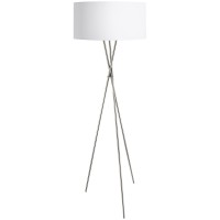 FONDACHELLI Stojací lampa, trojnožka, základna kov, povrch černá/nikl mat, stínítko textil vnější bílá/černá, vnitřní stříbrná/měděná, pro žárovku 1x60W, E27, 230V, IP20, tř.2, rozměry d=510mm, h=1515mm, vypínač na kabelu