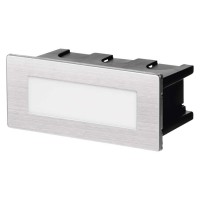 LAMAL LED 1,5W, 2W, IP65 Vestavné svítidlo do stěny, venkovní/vnitřní, těleso hliník, povrch broušený hliník, difuzor sklo mléčné, LED 1,5W, 2W, teplá 3000K nebo neutrální 4000K, Ra80, 230V, IP65, rozměry dle typu, vč. Montážního boxu