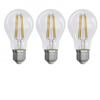SADA 3ks LED žárovka čirá E27 5W SADA 3ks - Světelný zdroj, žárovka hrušková, sklo čiré, LED 3,8W/806lm, 5W/1060lm, E27, A60, teplá 2700K/neutrální 4000K, 230V, d=60mm, l=105mm