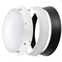 MINES 14W IP54 Přisazené venkovní svítidlo, kruhové, těleso plast bílá, rámeček bílá a černá, difuzor plast opál, LED 14W, 1000lm, teplá 3000K/neutrální 4000K, Ra80, 230V, IP54, rozměry d=215mm, h=80mm.