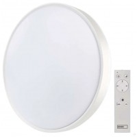 OSL 30W/45W CCT Stropní přisazené svítidlo, těleso kov, povrch bílá, difuzor plast opál, LED 30W/1800lm, 45W/2700lm, dálk. ovl (součástí) CCT teplota teplá 2700K-denní 6500K, stmív, 230V, IP20, rozměry dle typu.