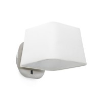 SWEET Nástěnné svítidlo, základna kov, povrch nikl, bílá nebo černá, stínítko textil, barva bílá,nebo černá, pro úspornou žárovku 1x15W E27, 230V, IP20, rozměry 245x18x200mm, s vypínačem