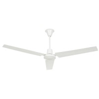 INDUS Stropní pokojový ventilátor, základna kov povrch bílá, nebo chrom lesk, nebo šedostříbrná, 3 lopatky kov, 5 rychlostí 15,5W/20,5W/26W/32,2W/47,6W, 230V, IP20, d=1400mm, h=483mm, vč nástěnného ovladače