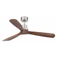 LANTAU Stropní pokojový ventilátor, základna kov povrch nikl mat, 3 dřevěné lopatky dekor dle typu, 3 rychlosti 14W/30W/65W, 230V, IP20, Hz50, d=1320mm, l=330-mm, vč dálkového ovladače