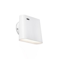 AUREA Nástěnné svítidlo, těleso, hliník, povrch bílá, difuzor plast, LED 1x6W, 2700K, 230lm, rozměry l=60mm, h=75mm, d=120mm, rotace kolem osy 360°, vč. vypínače