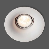 LAZZY Stropní, podhledové, bodové, bezrámečkové, svítidlo, výklopné +-20°, oblý komínek, těleso sádra, pro žárovku 1x35W, Gx5,3, 12V, IP20, rozměry d=155mm, h=120mm, montáž do SDK