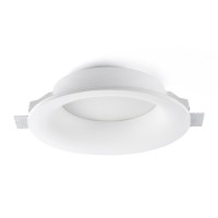 TONIGHT LED 18W Stropní, podhledové, bezrámečkové, svítidlo, oblý komínek, těleso sádra, LED 18W, teplá 3000K, 630lm/cca 35W žár, 350mA, IP20, rozměry d=330mm, h=100mm, montáž do SDK