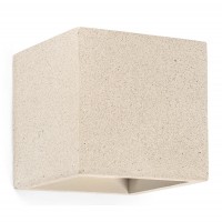 KAMEN Nástěnné svítidlo, základna beton, těleso beton, povrch béžová, nebo šedá, pro žárovku 1x6W, G9, 230V, IP20, tř.1. rozměry 150x150x150mm, svítí nahoru/dolů