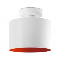 JANET Stropní svítildo. základna kov, těleso kov, barva bílá-zlatá / bílá-červená, pro žárovku 1x20W, E27, 230V, IP20, rozměry: d=180mm, l=175mm