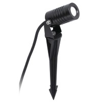 HERUN GROUND LED 1X3W Venkovní, bodové svítidlo, těleso hliník, povrch lak černá, krycí sklo čiré, LED 1x3W, teplá 3000K, 110lm, 230V, IP67, tř.1. rozměry 40x80x280mm s bodcem do záhonu
