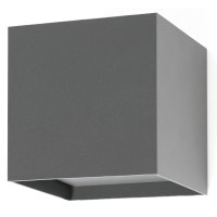 DERTAD WALL LED 1X6W Nástěnné venkovní svítidlo, těleso hliník, povrch lak šedá tmavá mat, krycí sklo čiré, nastavitelné clonky, LED 1x6W, teplá 3000K, 600lm, 230V, IP54, tř.1. rozměry 105x45x45mm, svítí nahoru/dolů