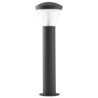 HUREA HIGH STANDT LED 1X10W IP65 Sloupkové venkovní svítidlo, těleso hliník, povrch lak šedá tmavá mat, difuzor plast opál a krycí sklo čiré, LED 1x10W, teplá 3000K, 600lm, 230V, IP65, tř.1. rozměry d=190mm h=630mm